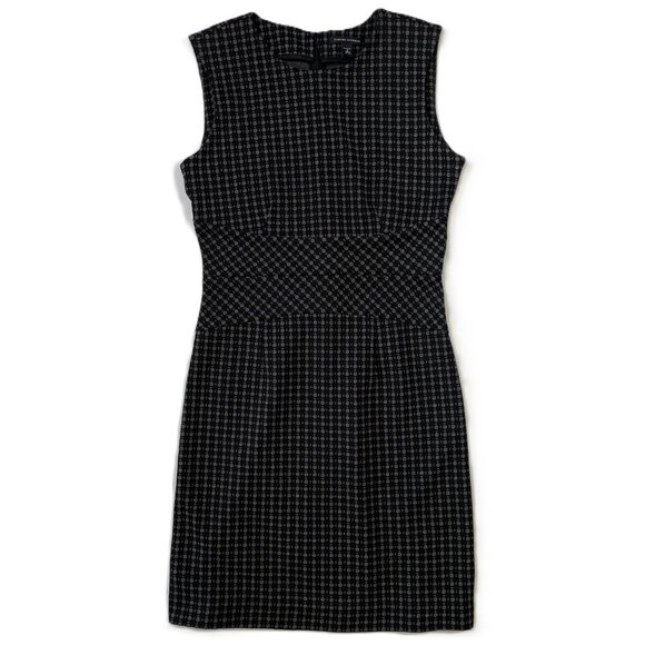 Banana Republic Graphic Sheath Dress Size 8 Black Gray Ponte Knit - Picture 5 of 16